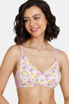 Zivame Retro Vibes Double Layered Non Wired 3/4th Coverage T-Shirt Bra - Violet Tulle — thumbnail 1